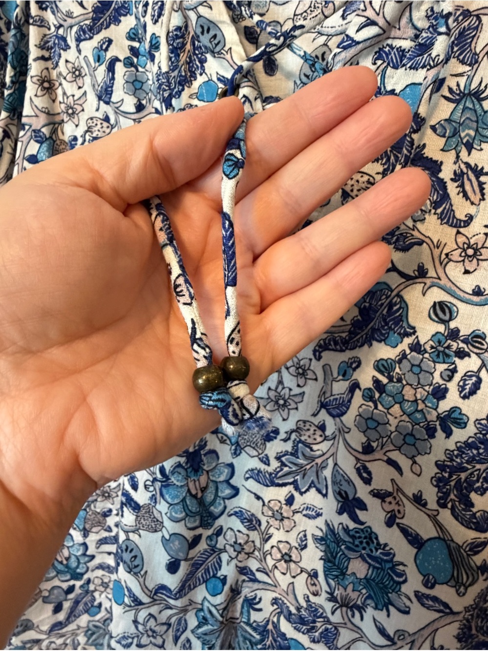 Knox Rose XXL Blue Floral V-Neck Short Flutter-Sleeve Boho Top - Picture 5 of 13